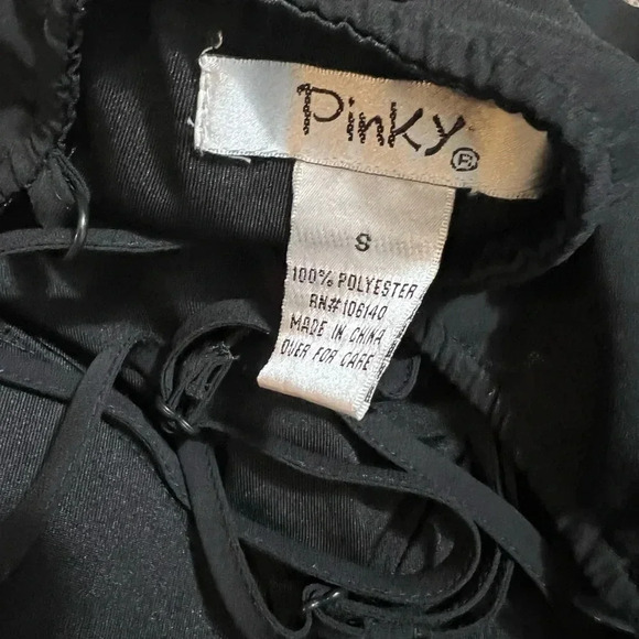 Pinky Jumpsuit black&cream print spaghetti strap sleeveless polyester size small - Picture 8 of 12